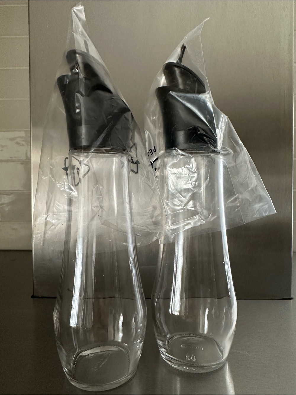 TRUDEAU Oil & Vinegar Pour Bottles with Black Pour Spouts
